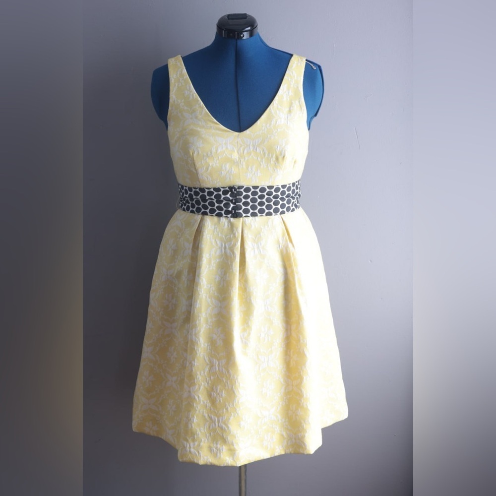 Anthropologie Longing For Yellow Dress Sz 8 Cottagecore Twee Glam Resortwear Y2K